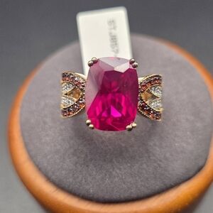 Ruby Sterling Silver Gemstone Ring. Size 9. NWT